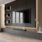 Modern Design Wall Unit With Tv Panel And Glass Shelf For Luxus Wohnwand Modern