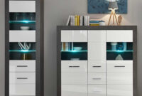 Wohnzimmer Schrank Set Modern In Weiß Hochglanz &amp; Grau - Istensa I inside Moderne Wohnzimmerschränke